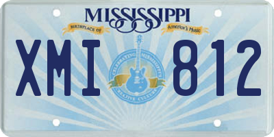 MS license plate XMI812