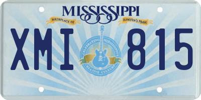 MS license plate XMI815
