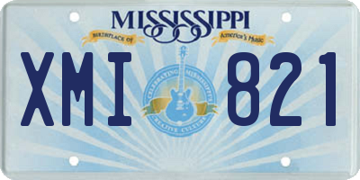 MS license plate XMI821