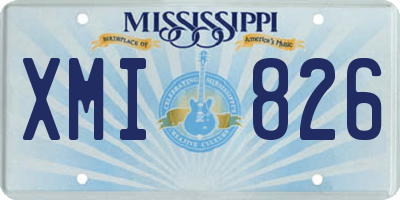 MS license plate XMI826