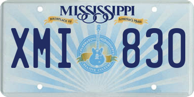 MS license plate XMI830