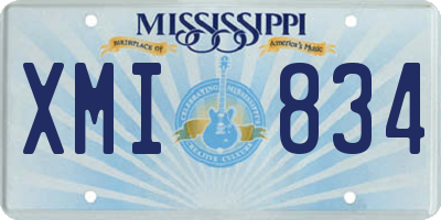 MS license plate XMI834
