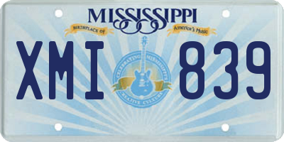 MS license plate XMI839