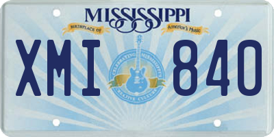 MS license plate XMI840