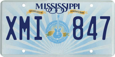 MS license plate XMI847