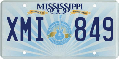 MS license plate XMI849