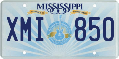 MS license plate XMI850