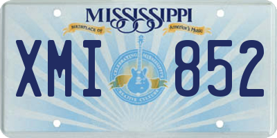 MS license plate XMI852