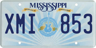 MS license plate XMI853