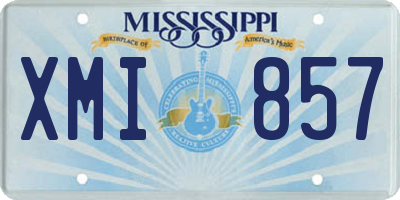 MS license plate XMI857