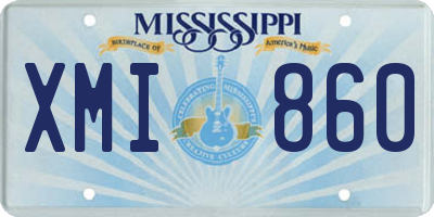 MS license plate XMI860