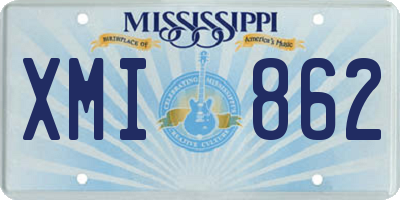 MS license plate XMI862