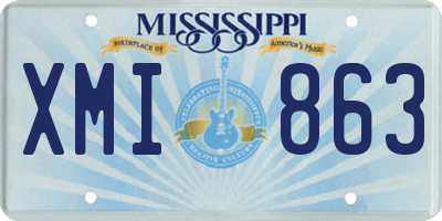 MS license plate XMI863