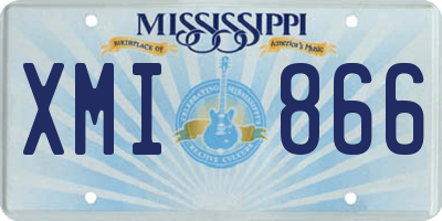 MS license plate XMI866