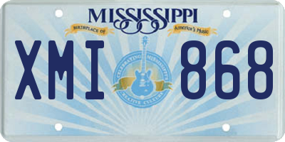 MS license plate XMI868