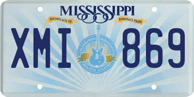 MS license plate XMI869