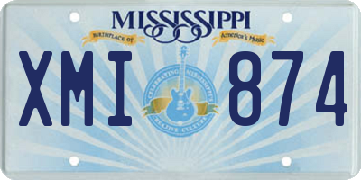 MS license plate XMI874