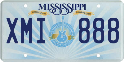 MS license plate XMI888