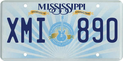 MS license plate XMI890