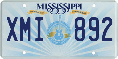 MS license plate XMI892