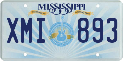 MS license plate XMI893