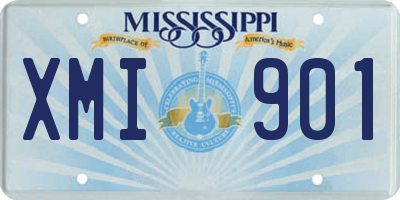 MS license plate XMI901