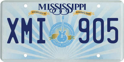 MS license plate XMI905