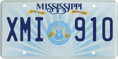 MS license plate XMI910