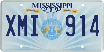 MS license plate XMI914