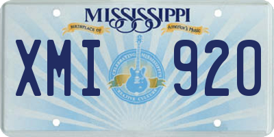MS license plate XMI920