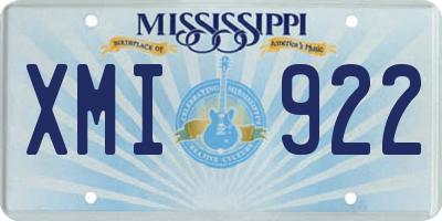 MS license plate XMI922