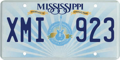 MS license plate XMI923