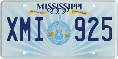 MS license plate XMI925
