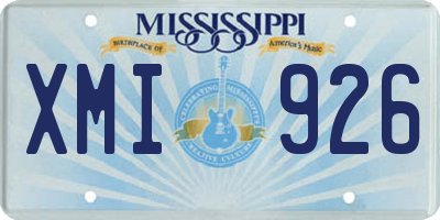 MS license plate XMI926