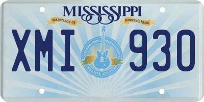 MS license plate XMI930