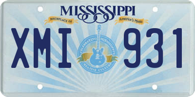 MS license plate XMI931