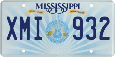 MS license plate XMI932