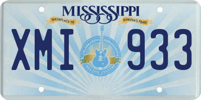 MS license plate XMI933