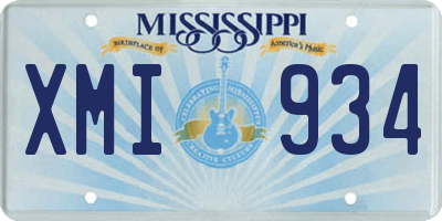 MS license plate XMI934