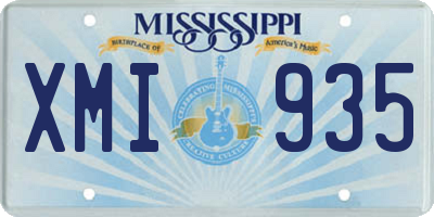 MS license plate XMI935