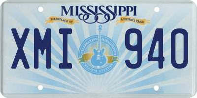 MS license plate XMI940