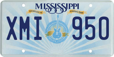 MS license plate XMI950