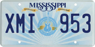 MS license plate XMI953