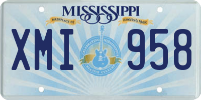 MS license plate XMI958