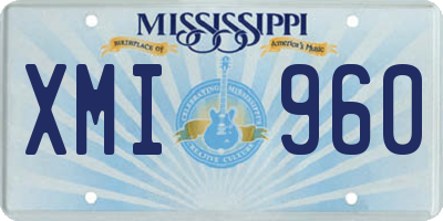 MS license plate XMI960