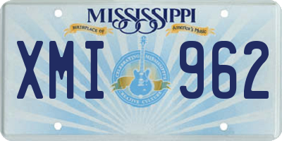 MS license plate XMI962