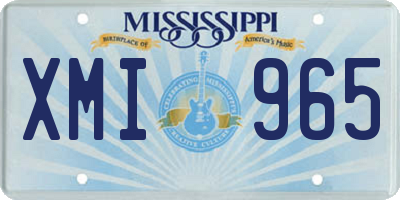 MS license plate XMI965