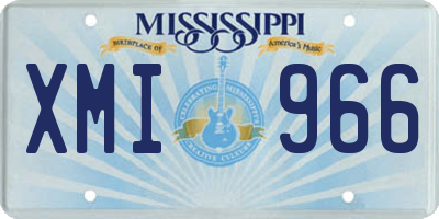 MS license plate XMI966
