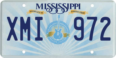 MS license plate XMI972