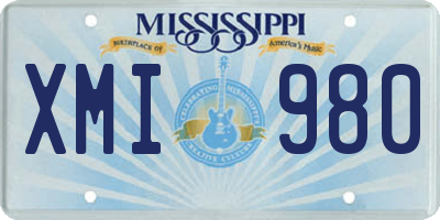 MS license plate XMI980